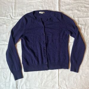 Tweeds 2-Ply Cashmere Button UP Purple Cardigan